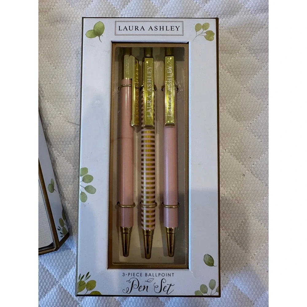 Laura Ashley Floral Notebook Pen Set & Shine Bright Ceramic Trinket Tray Bundle